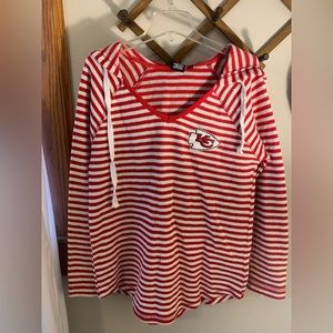 KC Chiefs Striped Pullover